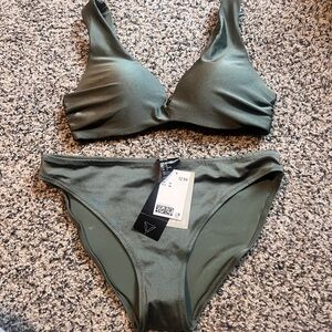 H&M Olive Green Two-Piece Bikini Set